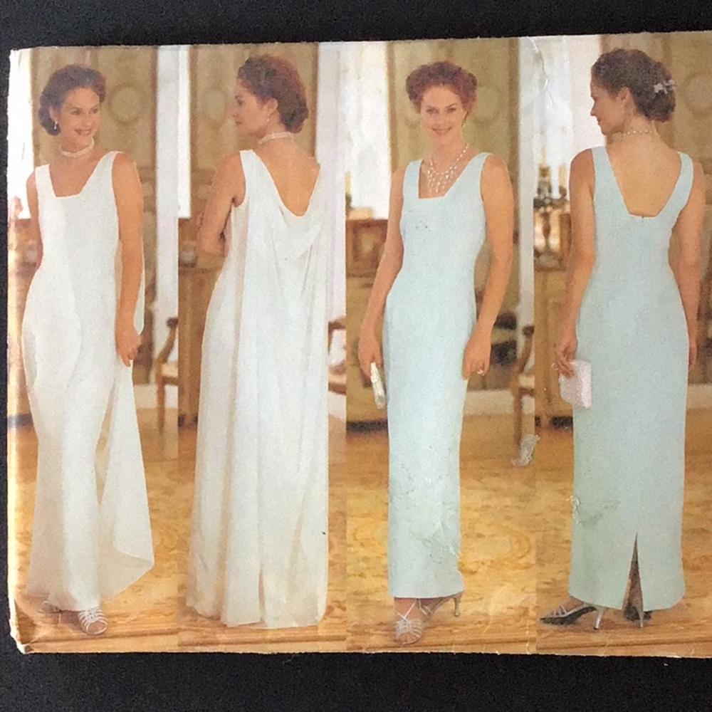 Vintage Butterick 5879 Nicole Miller Sewing Pattern Evening Dress Uncut 14 16 18